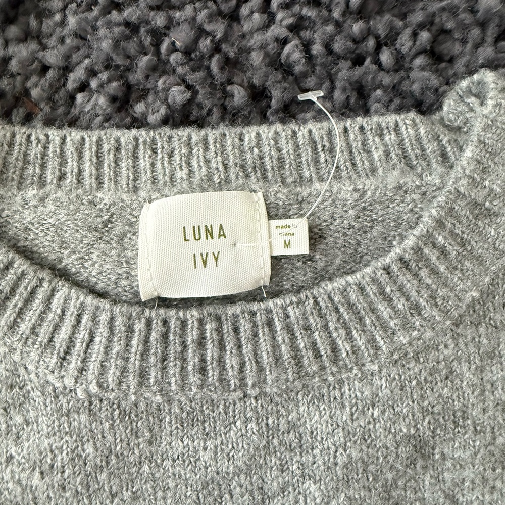 Grey Cherry Intarsia Crewneck Sweater - Unbranded - Picture 2 of 2